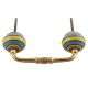 Turquoise And Yellow Striped Ceramic Bridge Handles